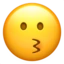 Kissing Face emoji on iPhone