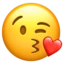 Face Blowing a Kiss emoji on iPhone
