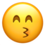 Kissing Face with Smiling Eyes emoji, Apple design