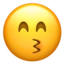 Kissing Face with Smiling Eyes emoji on iPhone