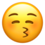 Kissing Face with Closed Eyes emoji, Apple design
