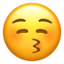 Kissing Face with Closed Eyes emoji on iPhone