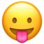 Face with Tongue emoji, Apple design