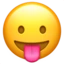 Face with Tongue emoji on iPhone