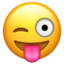Winking Face with Tongue emoji, Apple design