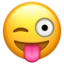 Winking Face with Tongue emoji on iPhone