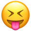 Squinting Face with Tongue emoji, Apple design