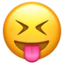 Squinting Face with Tongue emoji on iPhone