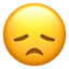 Disappointed Face emoji on iPhone