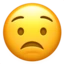 Worried Face emoji on iPhone