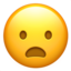Frowning Face with Open Mouth emoji, Apple design