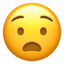Anguished Face emoji, Apple design