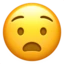 Anguished Face emoji on iPhone