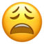 Weary Face emoji on iPhone