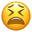 Tired Face emoji on iPhone
