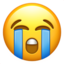 Loudly Crying Face on Apple