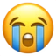 Loudly Crying Face on Apple