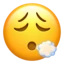 Face Exhaling emoji, Apple design