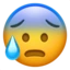 Anxious Face with Sweat emoji on iPhone
