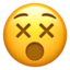 Face with Crossed-out Eyes emoji on iPhone