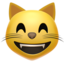 Download Grinning Cat with Smiling Eyes emoji, Apple style