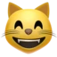 Grinning Cat with Smiling Eyes emoji, Apple design