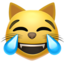 Cat with Tears of Joy emoji, Apple design
