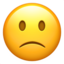 Slightly Frowning Face emoji, Apple design