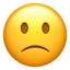 Slightly Frowning Face emoji on iPhone