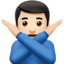 Man Gesturing No, Light skin tone