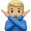 Man Gesturing No, Medium-light skin tone