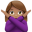 Woman Gesturing No, Medium skin tone