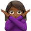 Woman Gesturing No, Medium-dark skin tone
