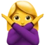 Woman Gesturing No emoji, Apple design