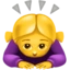 Woman Bowing emoji, Apple design