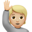 Person Raising Hand, Medium-light skin tone