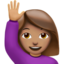 Woman Raising Hand, Medium skin tone
