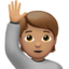 Person Raising Hand, Medium skin tone