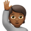 Person Raising Hand, Medium-dark skin tone