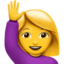 Download Woman Raising Hand emoji, Apple style