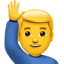 Man Raising Hand emoji, Apple design