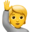 Person Raising Hand emoji, Apple design
