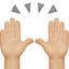 Raising Hands, Medium-light skin tone