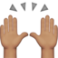 Raising Hands, Medium skin tone