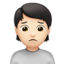 Person Frowning, Light skin tone