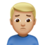 Man Frowning, Medium-light skin tone