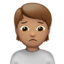 Person Frowning, Medium skin tone