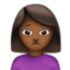 Woman Frowning, Medium-dark skin tone