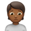 Person Frowning, Medium-dark skin tone