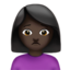 Woman Frowning, Dark skin tone